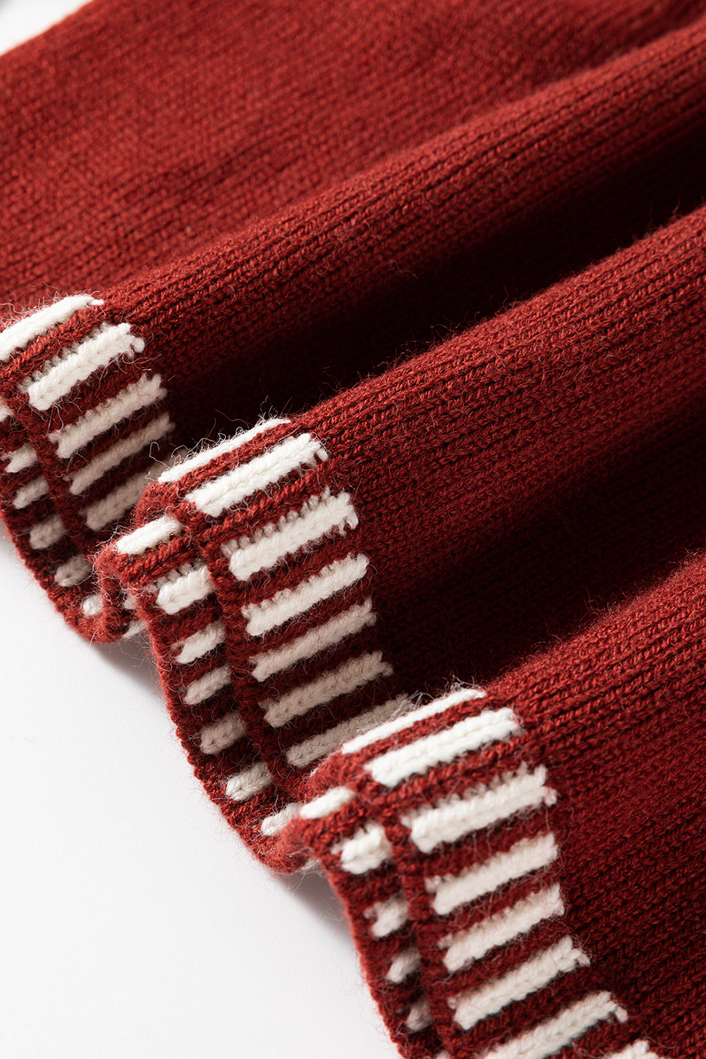 *WEBSITE EXCLUSIVE* Rust Contrast Trim Knit Sweater