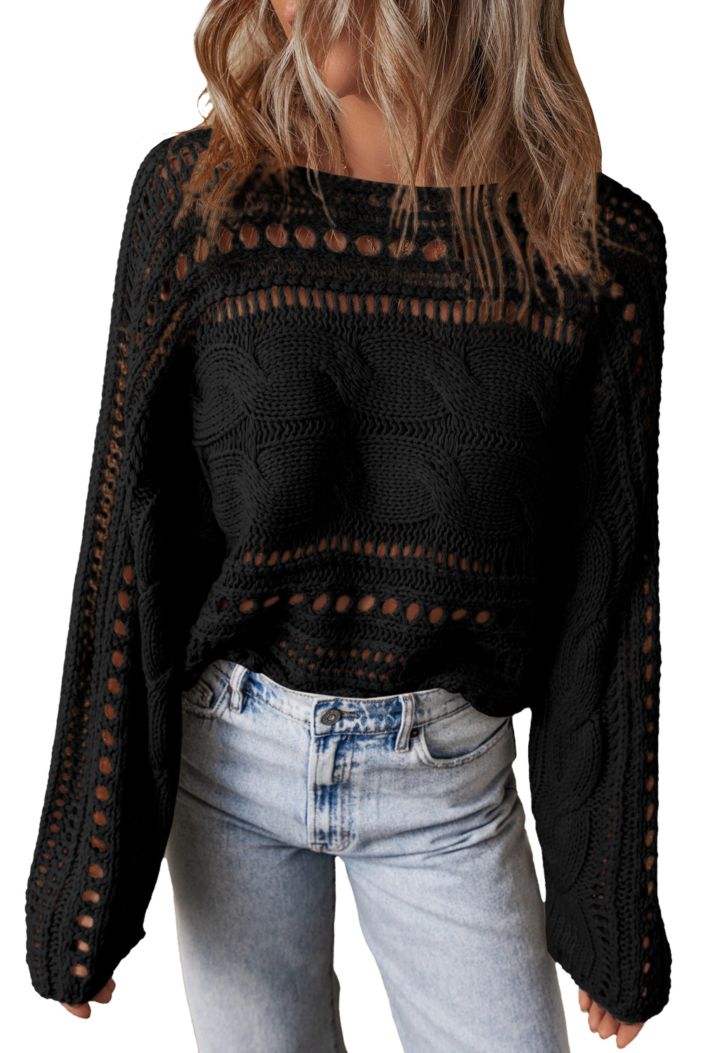 *WEBSITE EXCLUSIVE* Isabella Black Cropped Sweater