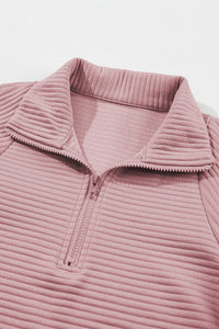 *WEBSITE EXCLUSIVE*  Ribbed Texture Quarter Zip Sweatshirt