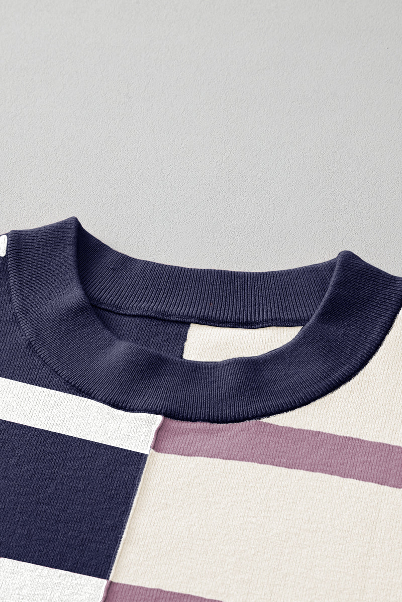 *WEBSITE EXCLUSIVE* Hannah Stripe Exposed Seam Loose Sweatshirts