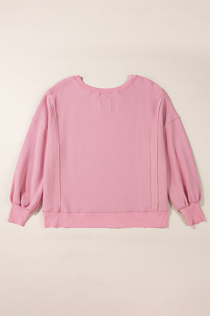 *WEBSITE EXCLUSIVE* Knit Bishop Sleeve Oversized Sweatshirt