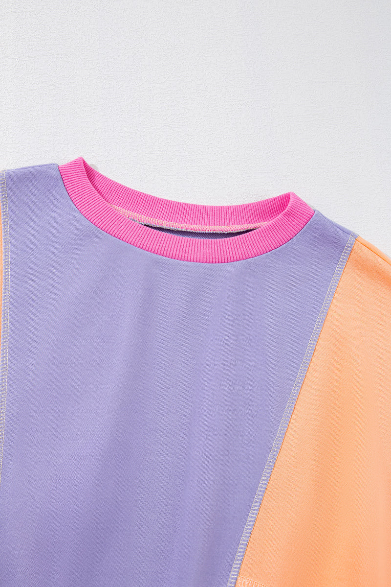 *Website Exclusive * Colorblock Patchwork Drop Shoulder Top