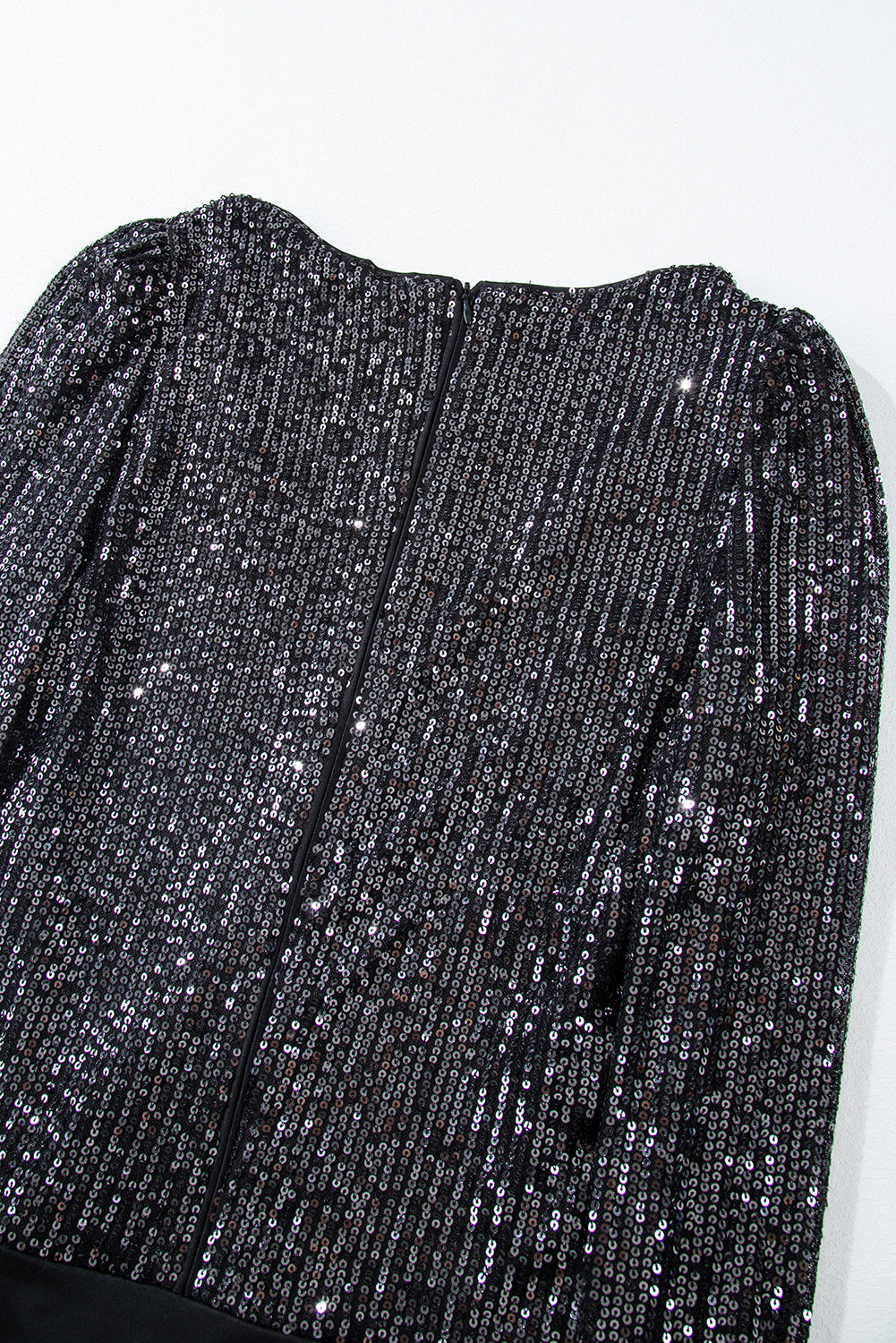 *WEBSITE EXCLUSIVE* Brooke Black Sequin V Neck Zipped Long Sleeve Bodysuit