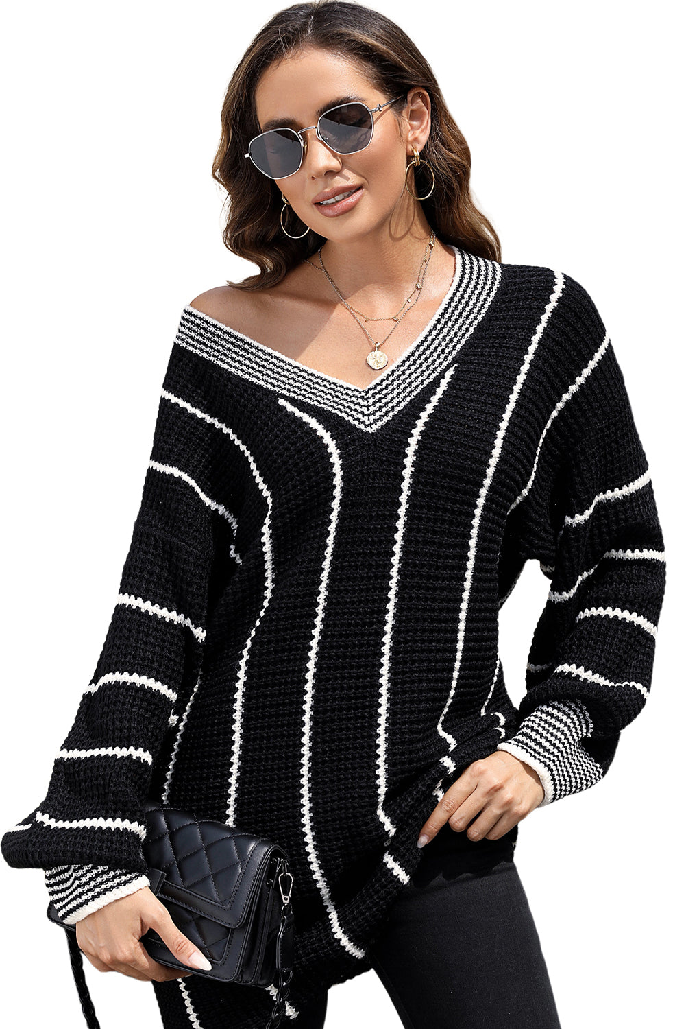 *WEBSITE EXCLUSIVE*  V Neck Loose Tunic Sweater