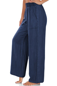 *WEBSITE EXCLUSIVE*  Landry Smocked High Waist Wide Leg Jeans