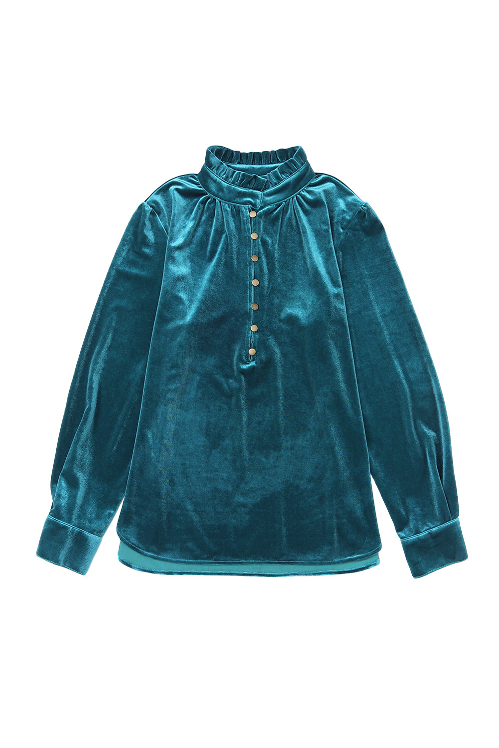 *Website Exclusive * Elle  Buttoned V Neck Velvet Blouse