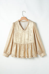 *WEBSITE EXCLUSIVE* Kate Gold Metallic Babydoll Blouse