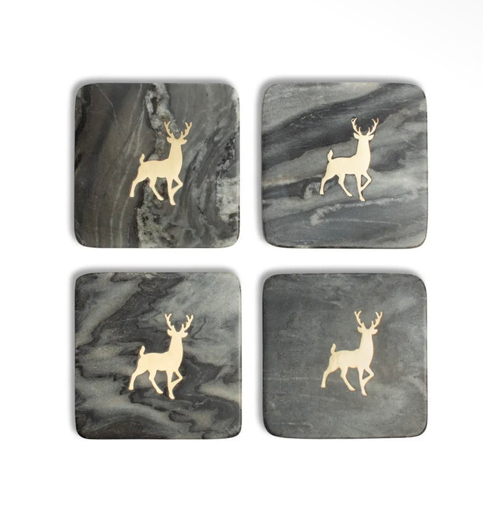 Marble Deer Coasters