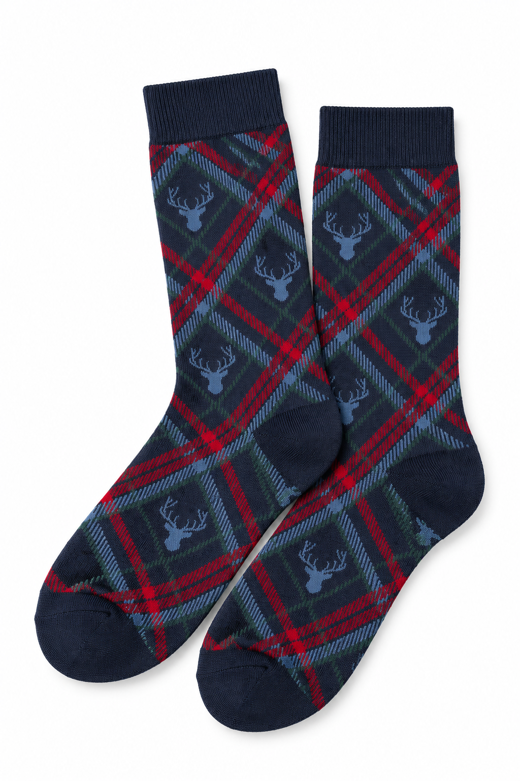 Plaid Deer Socks