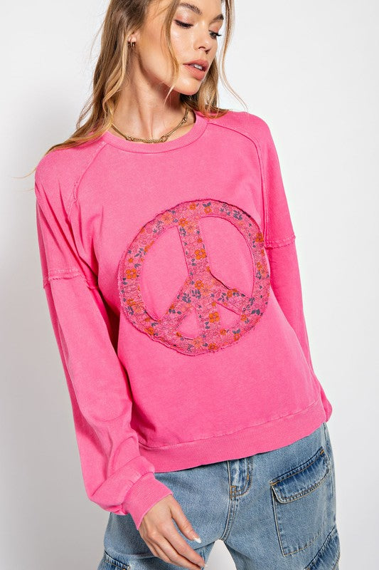 Hot Pink Peace Sign Shirt
