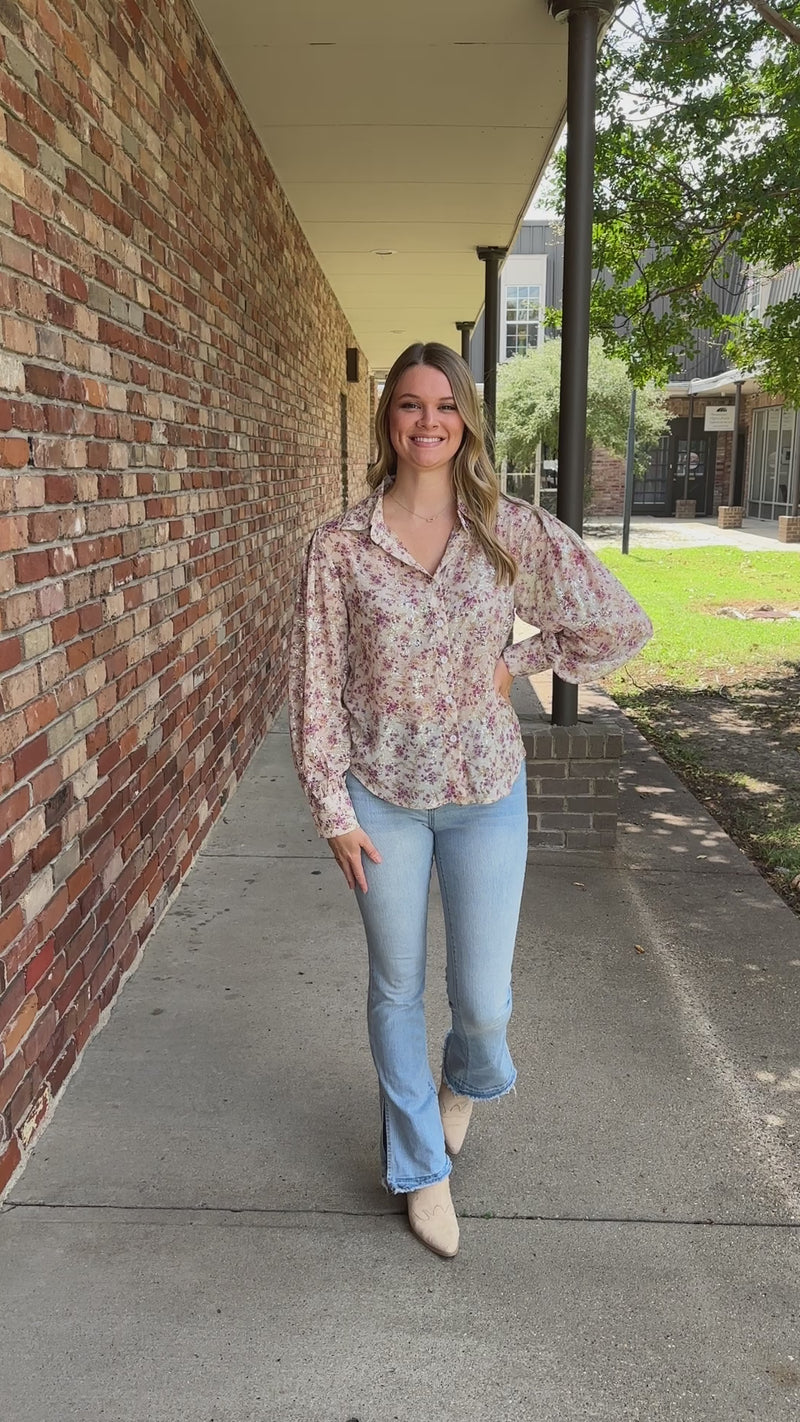 *Available in Store* Poppy Button Up Floral Blouse