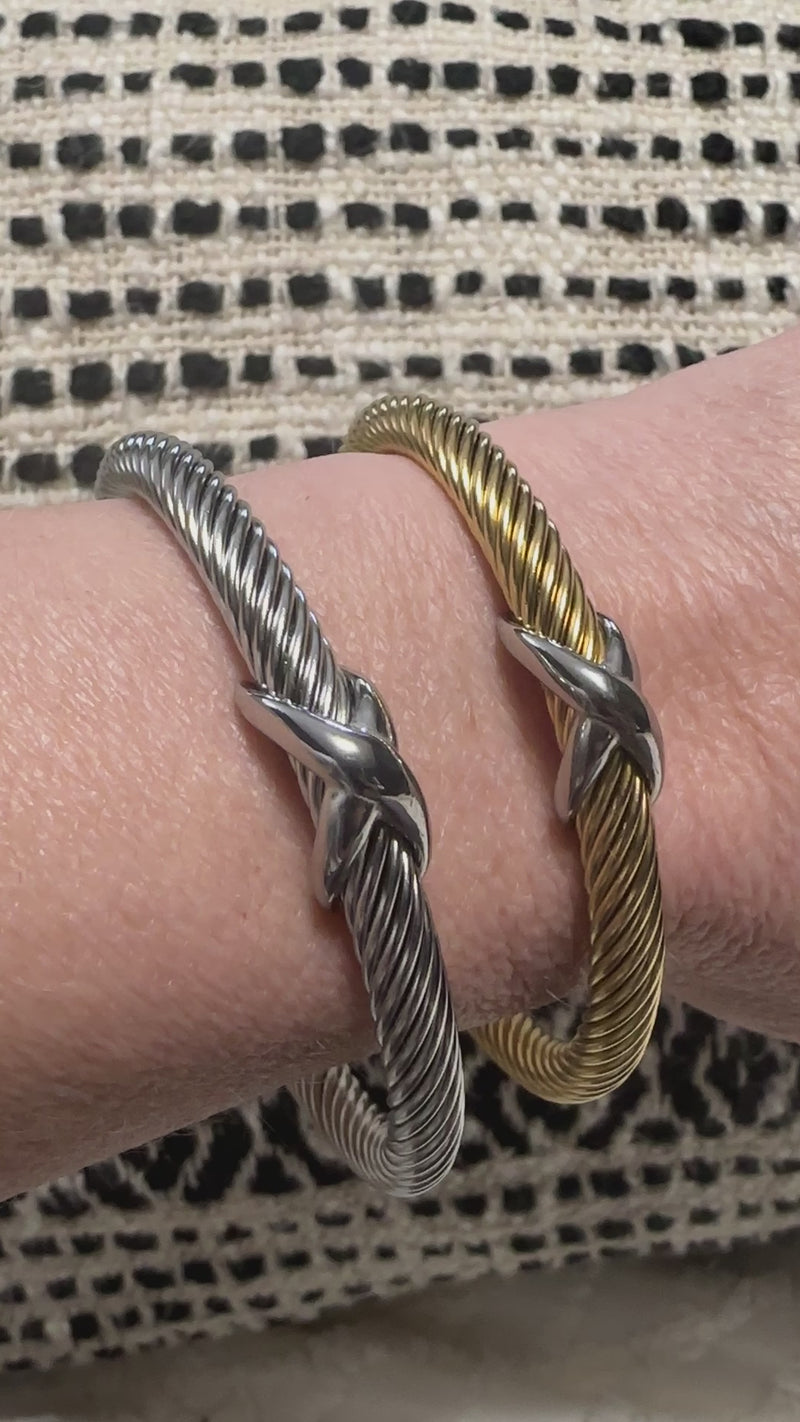 Twisted Cable Bracelet Gold/Silver X (FW10)